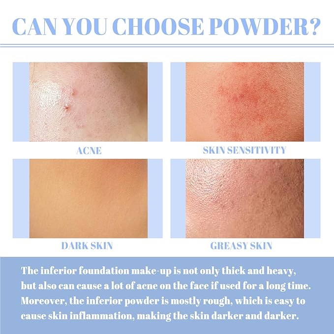 Face Powder, Lasting Waterproof Face Powder Ouhoe, Matte Smooth Flawless Foundation, Lightweight Setting Powders Foundation, Oil Control Face Pressed Finishing Powders (#03 Pure Beige, 0.3oz)