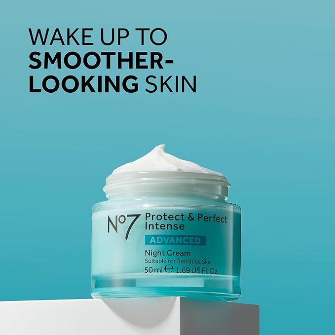 No7 Protect & Perfect Anti Aging Skincare Set - Includes SPF 30 Daytime Face Cream, Hydrating Shea Butter Night Cream & Hyaluronic Acid Face Serum (3 Piece Kit)