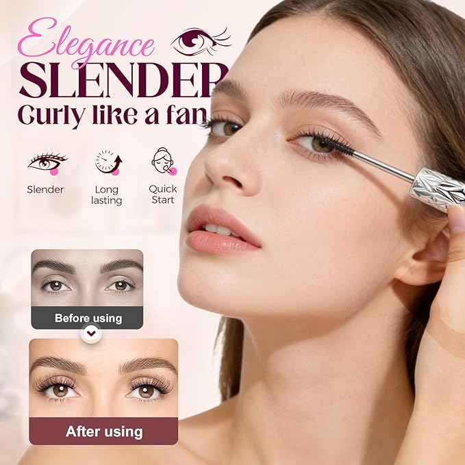 Eyelash Primer, Tubular Eyelash Primer with Metal Wand, 2026 New Waterproof Volumizing Mascara for Daily Makeup, Black Primer Volumizing Mascara (2 Pcs)