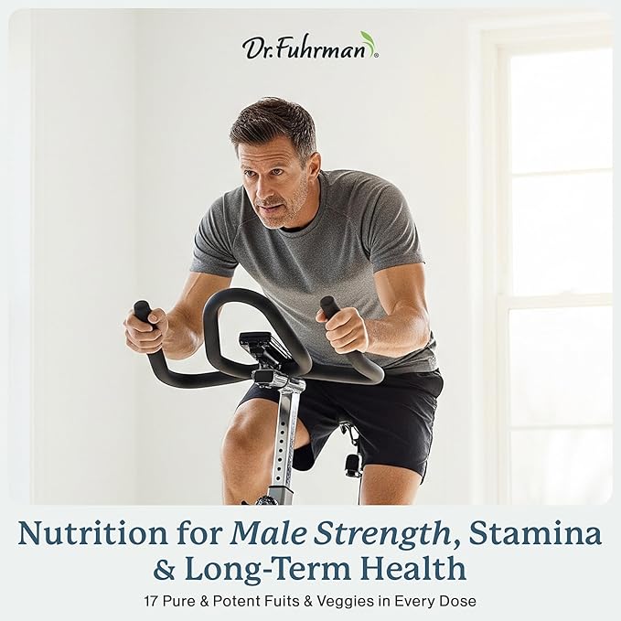 Dr. Fuhrman Multivitamin for Men + D3 Vitamin for Immune Support | Vegan Formula Men’s Multivitamin with B12 & Zinc | Whole Food multivitamin Packed with 17 Fruits & Veggies | Non GMO | 120 Capsule