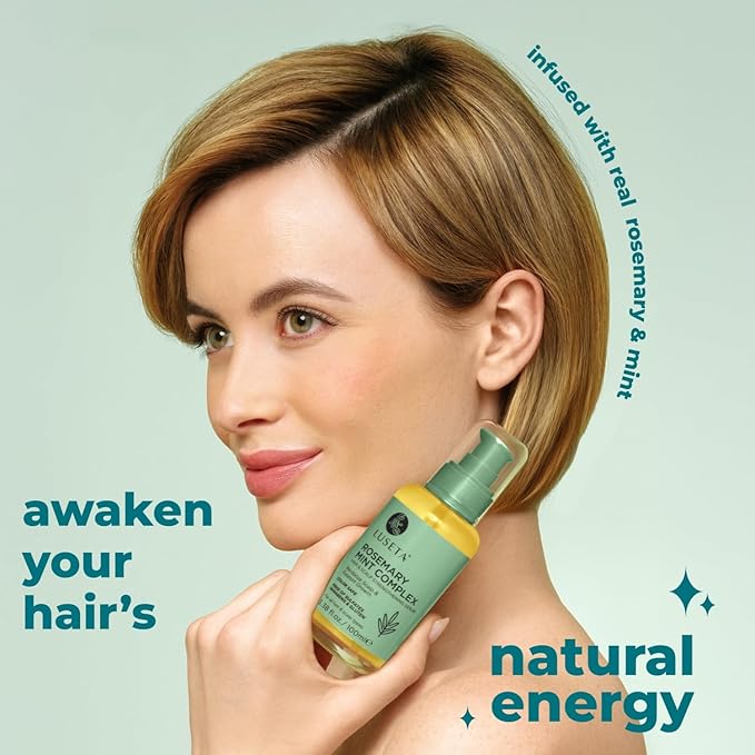 Luseta Rosemary Mint Shampoo and Conditioner 16.9oz and Hair Oil 3.38oz Trio Hair Care Set Nourishment & Smoothness for Thin Hair,Reduce Frizz and Add Shine