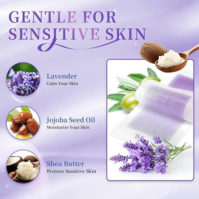 72PCS Wax Strips for Hair Removal, 48 Body & 24 Face Wax Strips with 8 calming Oil Wipes, At Home Waxing Kit for Women & Men - Body, Arms, Legs, Back, Bikini & Brazilian, Hypoallergenic All Skin Types