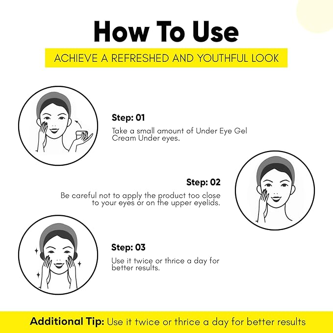 Under Eye Gel Cream with Retinol, Niacinamide, Caffeine, Vitamin C, & Aloe Vera Extract for Dark Circles, Fine Lines, and Puffy Eyes, For both Men & Women, 30ML