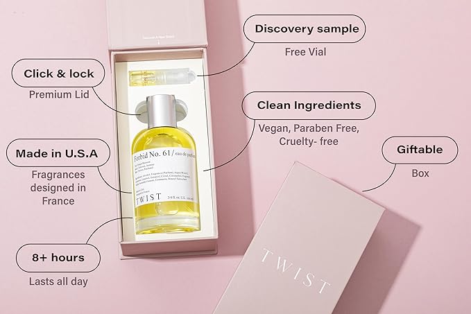 Twist Forbid No. 61 - Eau De Parfum Inspired by Giv. L'interdit, Long-Lasting Perfume For Women, Paraben Free, Vegan, Clean Ingredients, Fragrance - Spray 100 ml | 3.4 fl. oz.