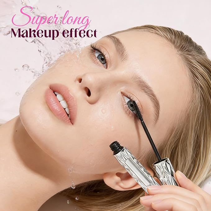 Eyelash Primer, Tubular Eyelash Primer with Metal Wand, 2026 New Waterproof Volumizing Mascara for Daily Makeup, Black Primer Volumizing Mascara (2 Pcs)