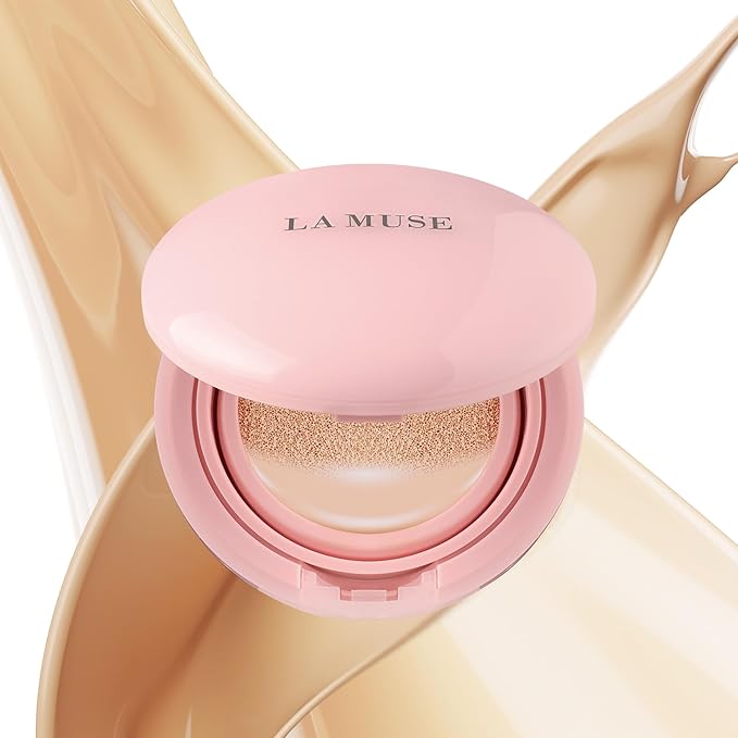 LA MUSE Glow Cushion Foundation No.20 Pure Ivory | Matches Your Skin Tone Perfectly | 65% Hyaluronic Acid Formula Moisturizes Dry Skin | Natural Radiant Glow, Smooth Texture | Light to Medium Coverage