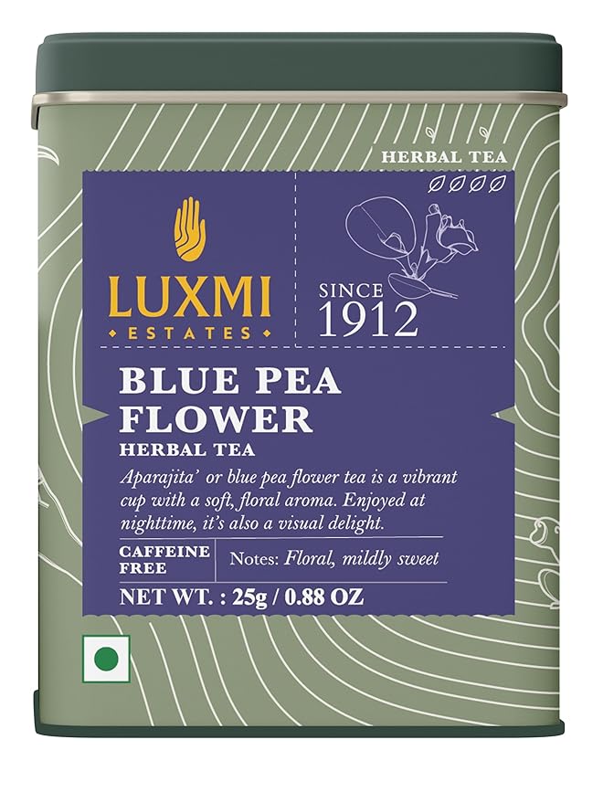 Luxmi Estates - Butterfly Pea Flower Tea - Loose Leaf - 25g (12 Cups) | USDA Certified Organic Blue Tea | Caffeine-Free | Single Ingredient