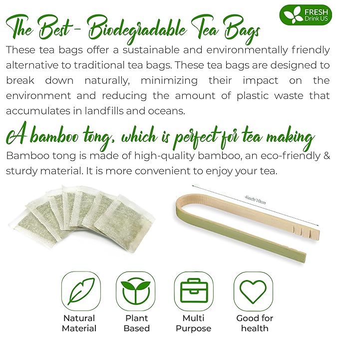 FreshDrinkUS, Premium 100 Rosemary Leaf Tea Bags, Made with 100% Natural Rosemary Dried Leaves, Pure Rosemary Herbal Tea, No Additives, No Caffeine, No Gluten, Vegan.