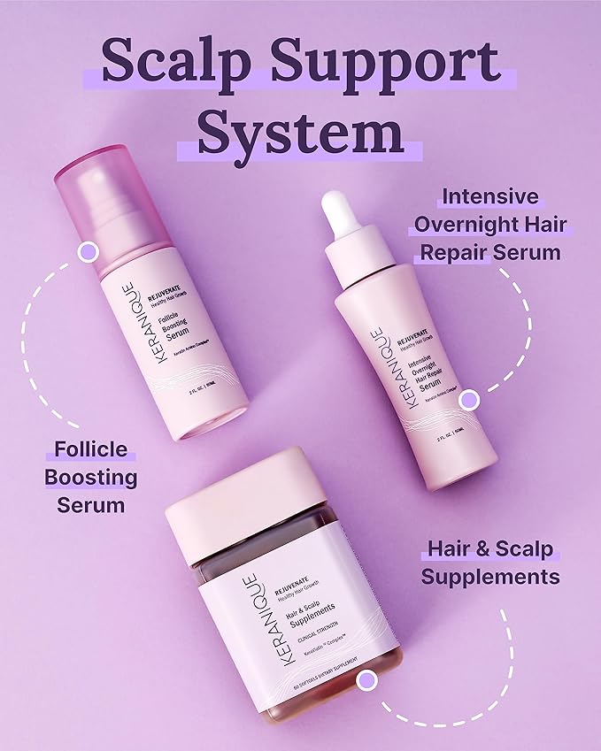 Keranique Hair Thickening Serum - Advanced Keratin-Enriched Follicle Booster Spray for Density Restoration and Fuller Growth