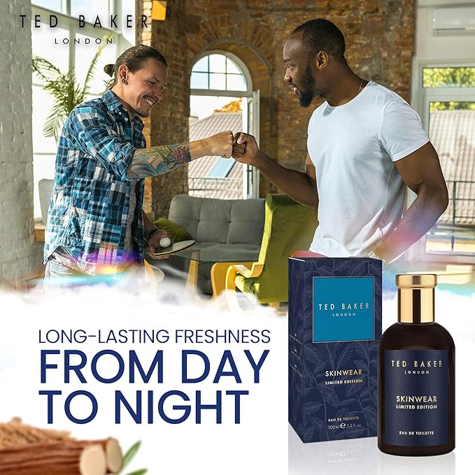 Ted Baker Skinwear Limited Edition EDT, Unique and Masculine Fragrance, Notes of Fresh Bergamont, Spicy Pepper and Warm Pepper, 3.38 fl oz