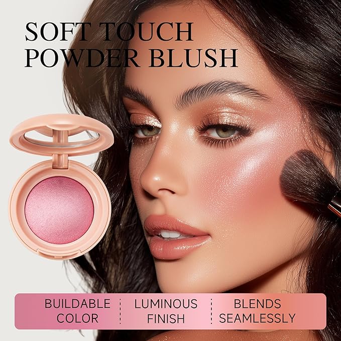 Luminous Blush Powder-Multi-Use Formula, Ultra-Fine & Smooth, Longer-Lasting Wear with Natural Luminous Glow (06#)