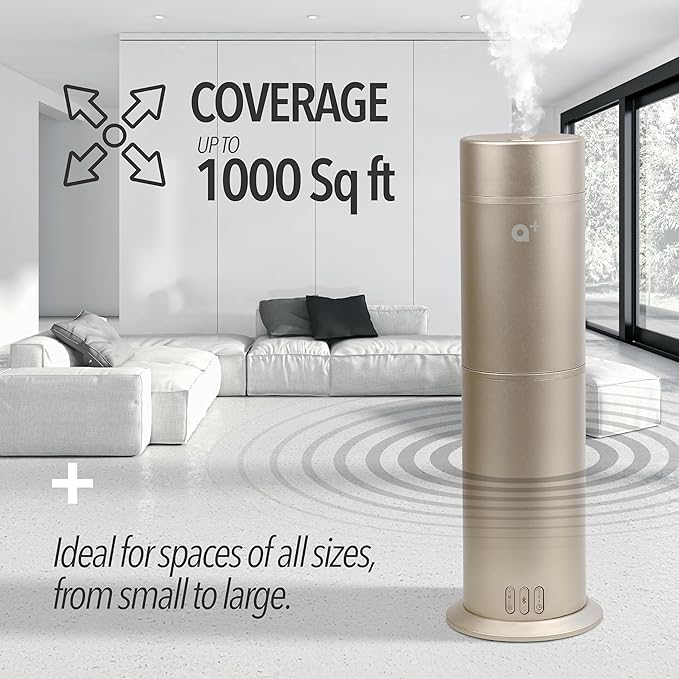 AROMAR Smart Waterless Oil Diffuser - Cold-Air Essential Scent Machine, App-Controlled, Covers 1000 Sq.Ft - Includes 'New York' Scent - Perfect for Home, Office, & Business use - Gold