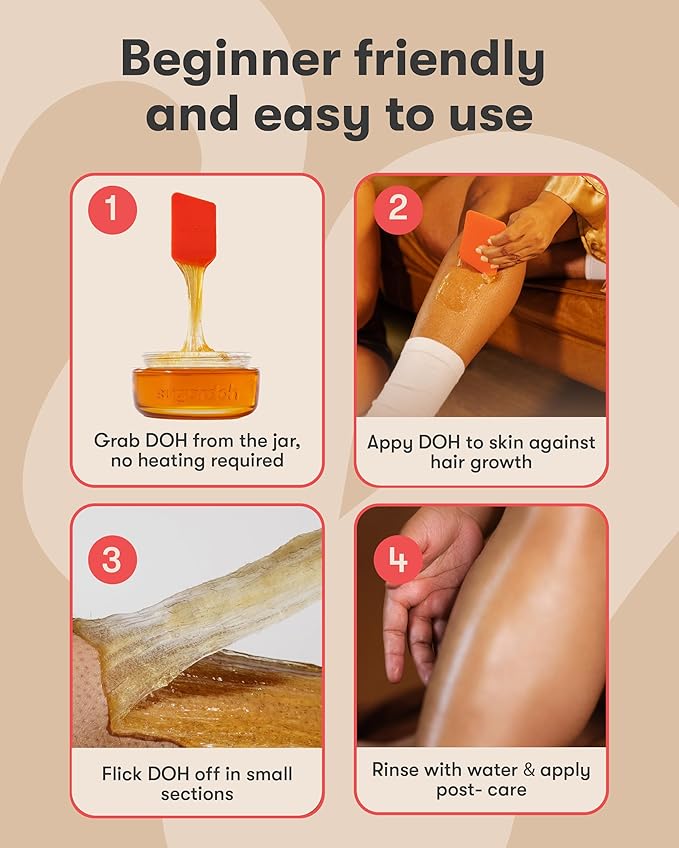 Sugardoh Sugar Waxing Kit for Women As Seen On Shark Tank (Vintage Kit Medium) - Face, Arms, & Legs - Sugar Wax Hair Removal - Sugaring Tiktok Products - Bikini Wax Kit for Women - Sugaring Kit