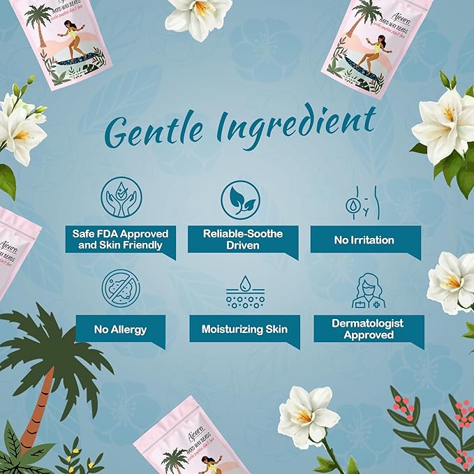 Ajoura Hard Wax Beads, Jasmine Formula for Coarse Hair Removal on Sensitive Skin, Ideal for Face, Brazilian, Bikini, and Underarms, 1lb Refill for Home Wax Kit