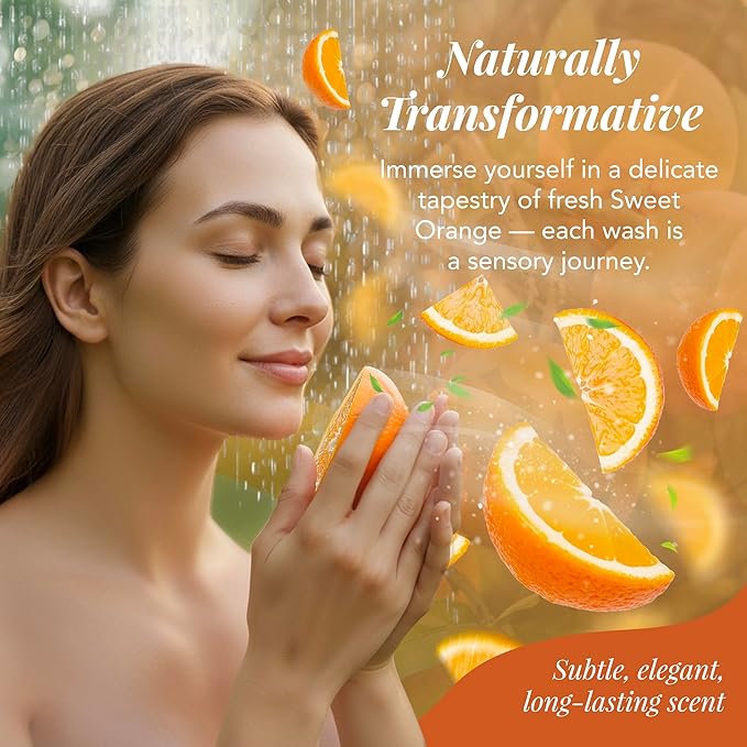 Body Wash Sweet Orange Saavy Naturals - Plant-Based Ingredients - Made In USA - Sensitive Skin Body Wash, l Organic & Vegan Formula With Coconut Oil, Shea Butter, And Aloe Vera - 8.5 Fl Oz,