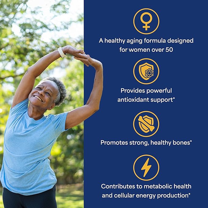 Puritan's Pride Ultra Woman 50 Plus High Potency Performance Time Release Daily Multivitamin with Zinc, Dietary Supplement for Healthy Aging & Cellular Energy Production, 2 Month Supply, 120 Count