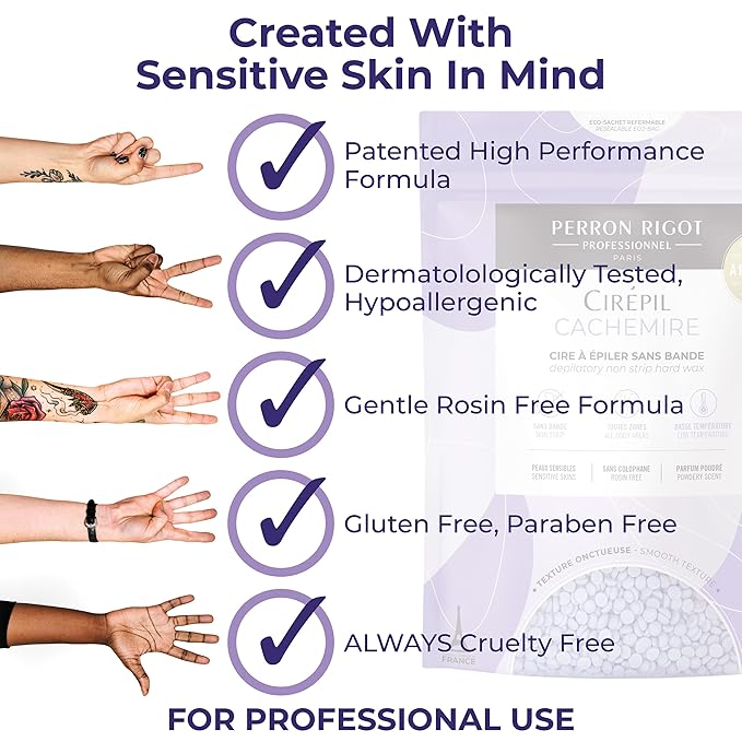 Cirepil - Cachemire - 800g / 28.22 oz Beads Bag - Dermatologist Tested, Allergen-Free - Perfect for Sensitive Skin, Intimate Areas or Beginners - Cashmere Wax Beads