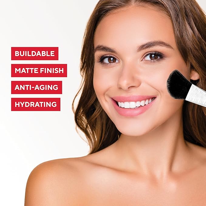 MIRABELLA - Invincible for All Pure Press Foundation, HD-Finish Pressed Powder, Buildable Mineral Pressed Powder Compact with Jojoba & Triglyceride, Age-Defying Makeup for All Skin Types, Porcelain P1