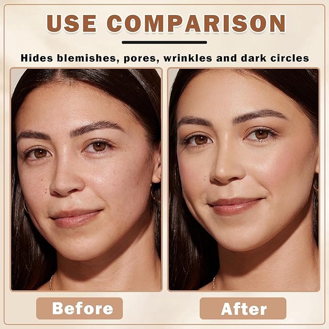 Airbrush Foundation Makeup Spray Full Coverage Foundation for Mature Skin,Long-lasting Airbrush Flawless Setting Spray,Waterproof Foundation for Smooth Radiant Skin (06 Light Medium)