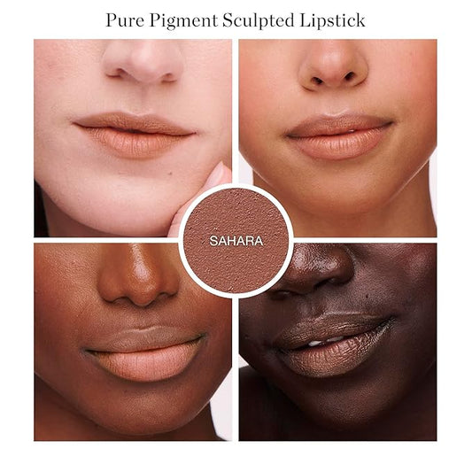 Ogee Full Bloom Sculpted Lipstick (Sahara - Warm Auburn) - Long Lasting Organic Lipstick with Jojoba Oil & Micro Hyaluronic Acid - 70% Organic Ingredients & Made in USA