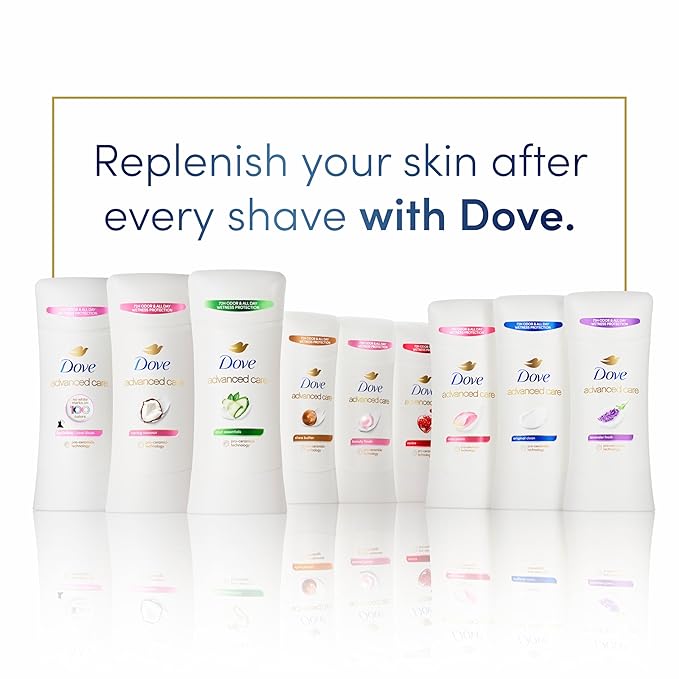 Dove Advanced Care Antiperspirant Deodorant Stick Rose Petals 4 Count for after shave care for underarms 72 hour odor control with all-day sweat protection stick for soft underarms 2.6 oz