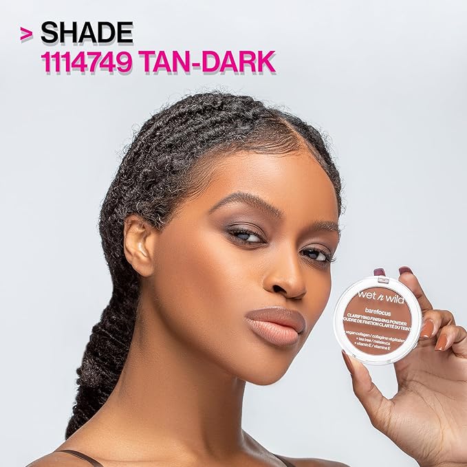 wet n wild Bare Focus Clarifying Finishing Powder | Matte | Pressed Setting Powder Translucent