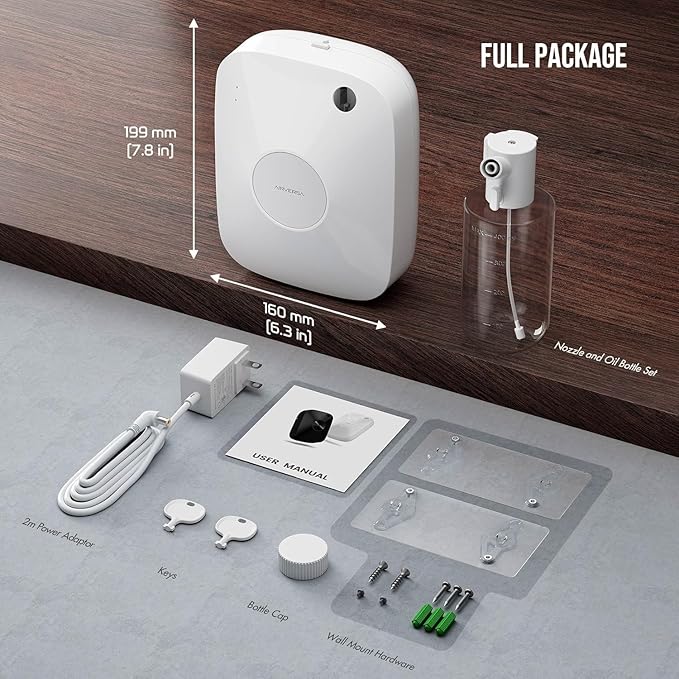 Airversa Smart Scent Air Machine with 400mL Capacity Up to 2000 sq ft Waterless Diffuser for Essential Oils for Home and Commercial Spaces, Aromatherapy Scent Diffuser for Large Rooms, White ANA