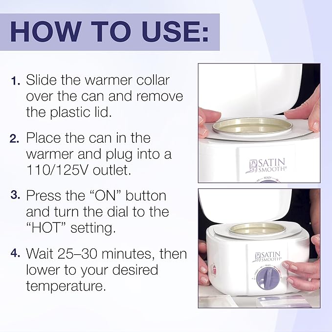 Satin Smooth Professional Single Wax Warmer for Hair Removal – SSW12C, Compact Wax Heater with Adjustable Temperature Control, Ideal for All Waxing Types