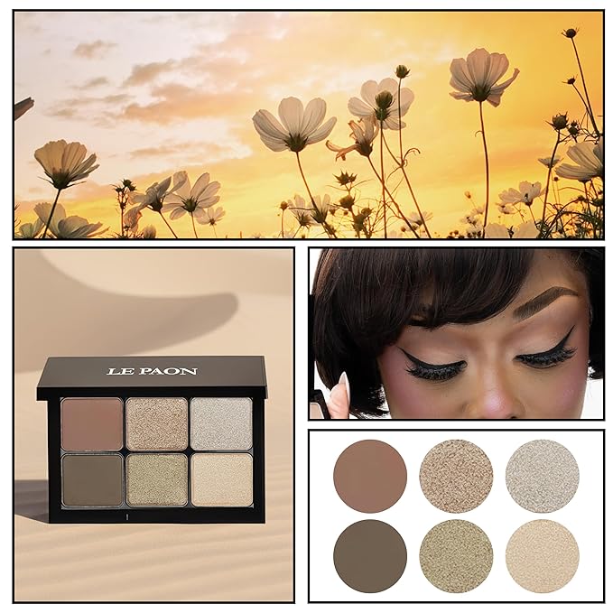 Starlight Eyeshadow Palette (Golden Hour) – 6 Highly Pigmented, Crease-Proof Matte & Shimmer Shades