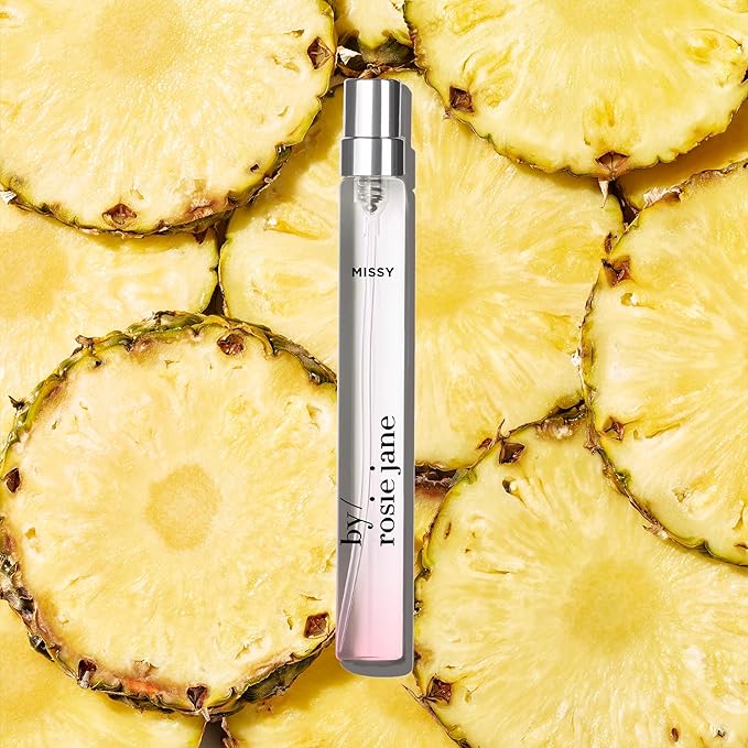 By Rosie Jane Eau De Parfum Travel Spray (Missy) - Clean Perfume for Women - Notes of Coconut, Green Mandarin, Pineapple and Frangapani - Paraben-Free, Vegan, Cruelty-Free, Phthalate-Free (10ml)