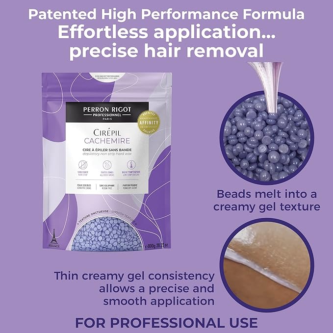 Cirepil - Cachemire - 800g / 28.22 oz Beads Bag - Dermatologist Tested, Allergen-Free - Perfect for Sensitive Skin, Intimate Areas or Beginners - Cashmere Wax Beads