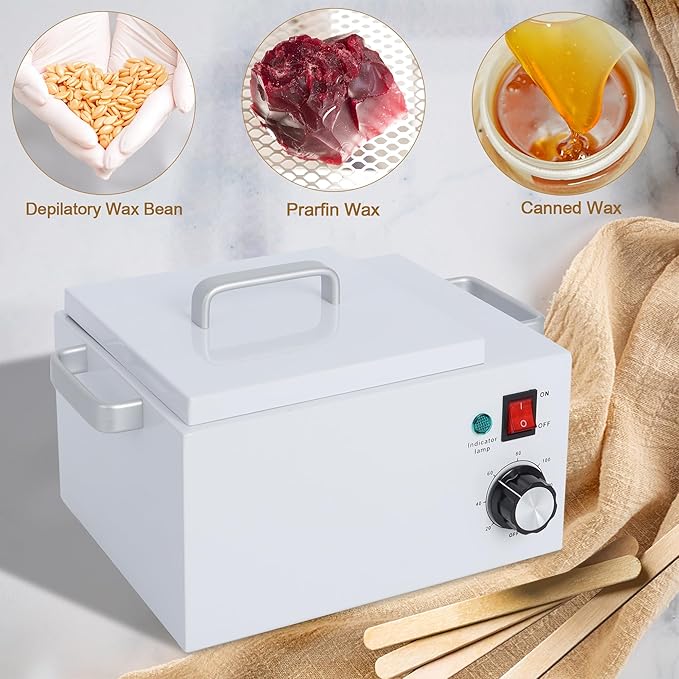 Upgrade Large Wax Warmer for Professional Hair Removal - Single Melter Heater Machine with Non-stick Pot, Facial, Body and SPA Use