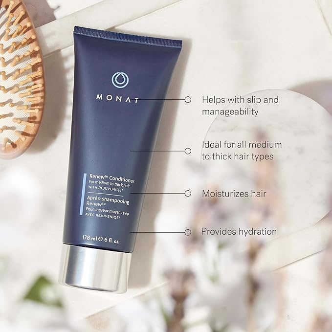 MONAT Renew Shampoo and Conditioner Set Infused with REJUVENIQE For Dry Medium to Thick Hair - Hydrating Hair Care | Sulfate-Free, Paraben-Free | Moisturizing & Nourishing for Healthy Shine