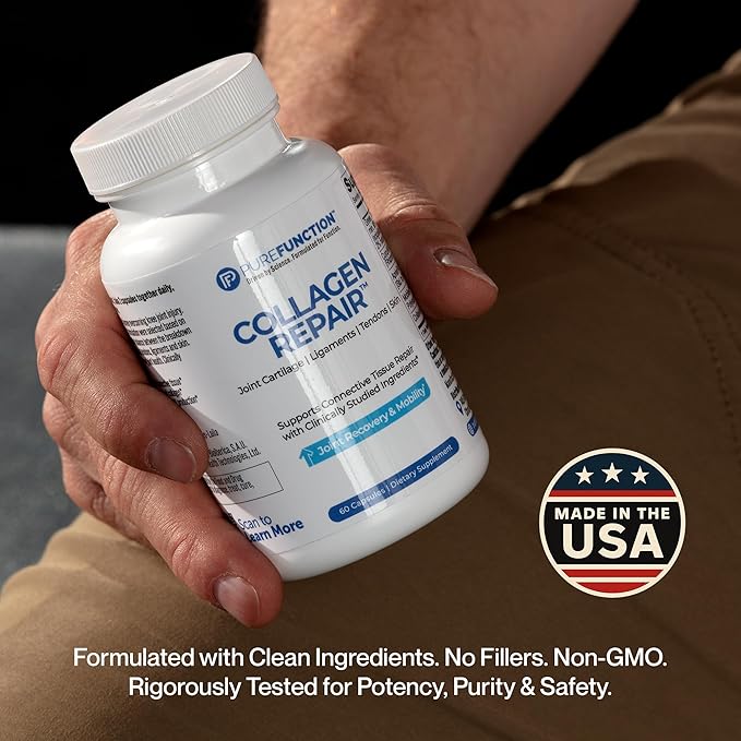 Collagen Repair Joint Support Supplement - Boswellia, Turmeric, Hyaluronic Acid, EGCG, and Undenatured Collagen for Joint Maintenance and Repair - 60 Capsules