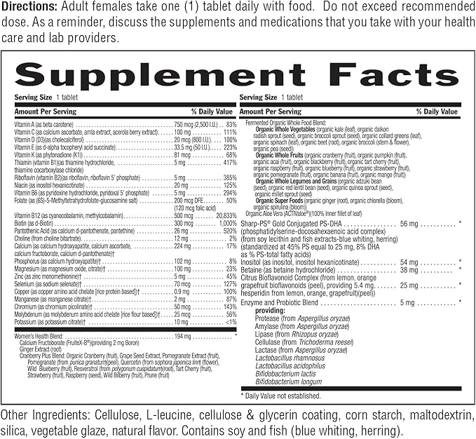 Country Life CORE Daily-1 for Women 50+ Multivitamin - Formulated for Women Over 50, Complete Daily Nutrition with Women's Health Blend, Coenzymated B Vitamins, Probiotics, and Digestive Enzymes