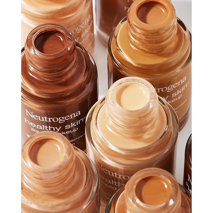 Neutrogena Healthy Skin Liquid Foundation Makeup with Broad Spectrum SPF 20 Sunscreen, Lightweight, Medium Coverage Makeup with Sunscreen and Pro-Vitamin B5, Nude 40, 1 fl. oz