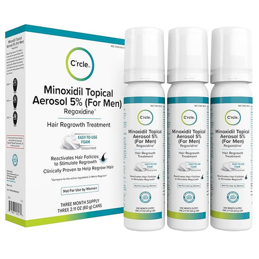 Minoxidil for Men Foam 5% - Unscented 3 Month Supply - Helps Restore Vertex Hair Loss & Thinning - 5% Minoxidil Foam For Men - Extra Strength Supports Hair Regrowth