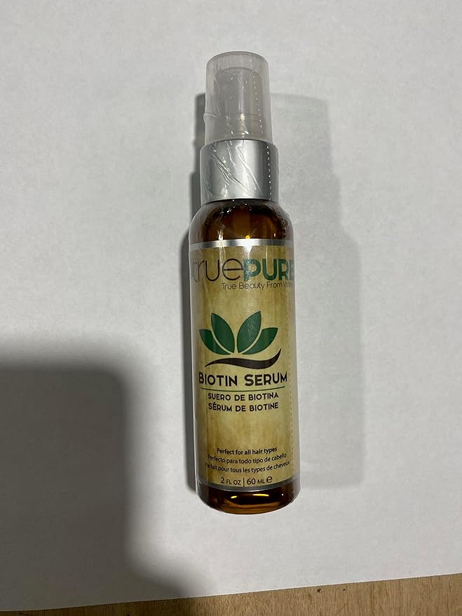 Biotin Hair Growth Serum Spray - For Men & Women With Fine, Thinning Hair - Fragrance Free & Sulfate Free DHT Blocking Hair & Beard Growth Formula, 2oz by TruePure