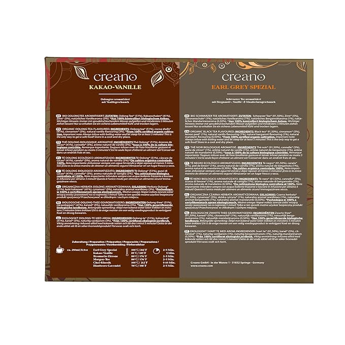 Creano Organic Tea Gift Set – 24 Organic Tea Bags in 6 Dreamy Varieties – 48 g*