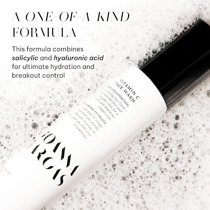 Joanna Vargas Vitamin C Face Wash. Daily Facial Cleanser Exfoliates, Smooths and Nourishes Skin. Gently Remove Makeup and Daily Pollutants for a Glowing Complexion (1.69 oz)