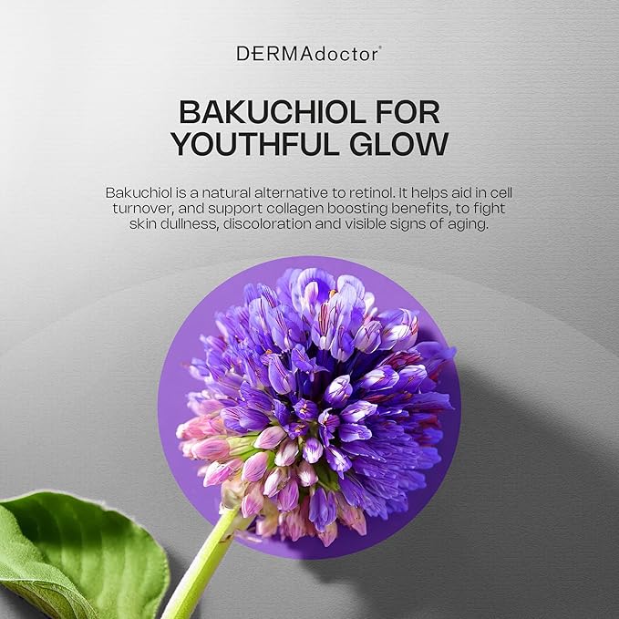 DERMAdoctor Calm Cool + Corrected Dermatologist Formulated Bakuchiol Retinol Alternative Serum for Sensitive Skin; Anti Aging Serum for Fine Lines, Wrinkles, Brightening and Pore Minimizing - 1.01 oz