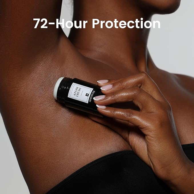 Atom Fresh Mini Deodorant Travel Size for Women - 4 Pack (4.4 oz Total), Aluminum & Baking Soda Free, 72 Hour Odor Protection with Amino Acids - 4 Scents
