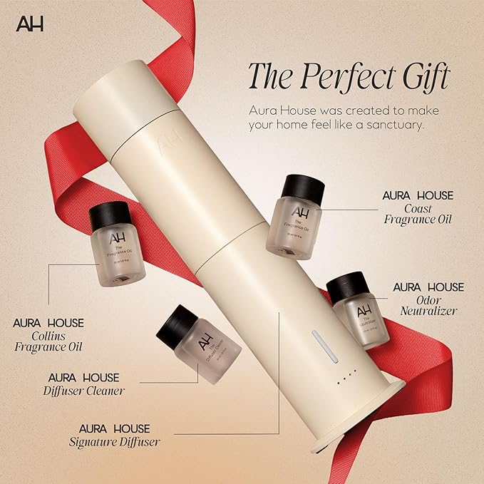 Aura House Ultimate Diffuser Kit – Smart Bluetooth Cold-Air Diffuser with Fragrance Oils, Cleaner & Neutralizer – Complete, Effortless Home Scent System