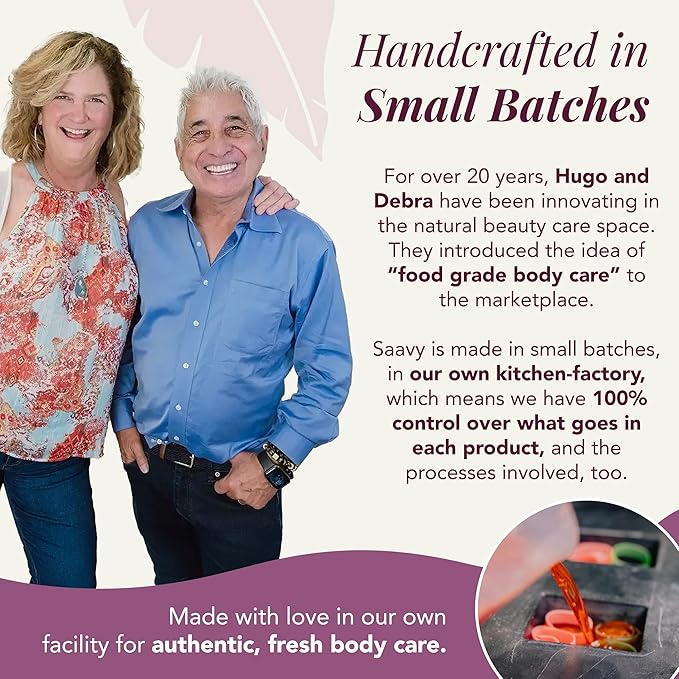 Saavy Naturals Body Wash Lavender Chamomile Plant-Based Ingredients - Made In USA - Sensitive Skin Body Wash - Organic Formula With Coconut Oil,Shea Butter, And Aloe Vera - 8.5 Fl Oz, 2 Pack