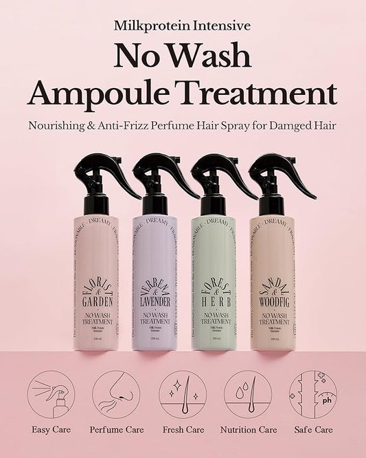 Milk Protein Intensive No-Wash Treatment Hair Perfume Serum Spray - Refreshing & Sweet Floral Scent - Anti Frizz Detangler Mist for Curly, Dry & Damaged Hair, 6.76 fl.,oz.