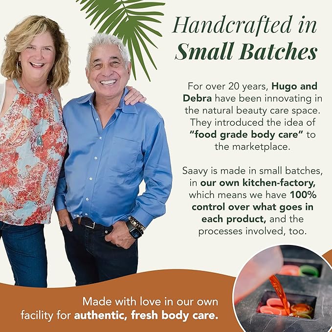 Saavy Naturals Body Wash Tropical Coconut Plant-Based Ingredients - Made In Usa - Sensitive Skin Body Wash, l Organic & Vegan Formula With Coconut Oil, Shea Butter, And Aloe Vera - 8.5 Fl Oz, 2 Pack