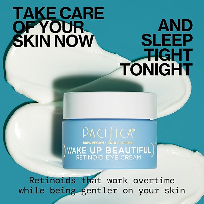 Pacifica Wake Up Beautiful Retinoid Eye Cream – Anti-Aging Under Eye Cream for Fine Lines & Wrinkles, Infused w/ Retinoid, Melatonin & Mushrooms for Puffiness, Dark Circles & Eye Bags Daily Treatment