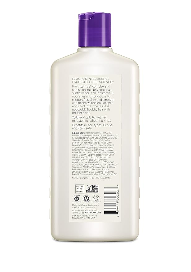 Andalou Naturals Lavender & Biotin Full Volume Shampoo,Purple,11.5 Fl Oz (Pack of 1)