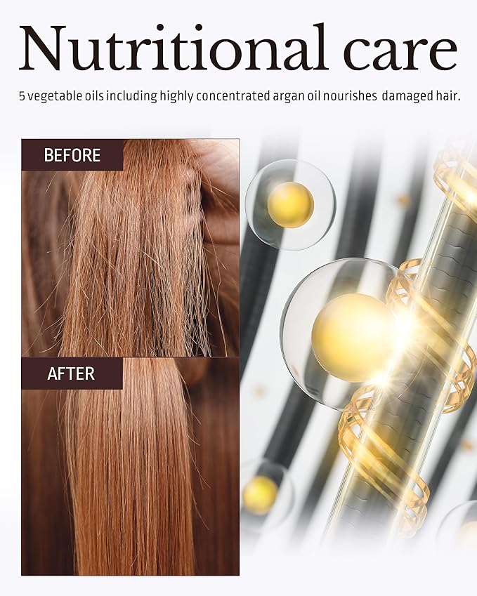 Milk Protein Intensive Perfume Hair Oil - Korean Anti Frizz Nourishing & Smoothing Hair Serum - Refreshing & Sweet Floral Scent - with 10,000ppm Argan Oil & 6 Plant-Based Oils, 3.38 fl.oz.