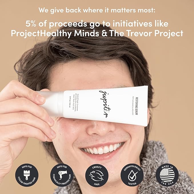 Jupiter Balancing Shampoo and Restoring Serum - Anti Dandruff Shampoo & Serum for Flaky, Itchy, Oily, & Dry Scalp - Nourishes Scalp, Reduces Breakage & Flakes - Color-Safe, Sulfate-Free, Paraben-Free